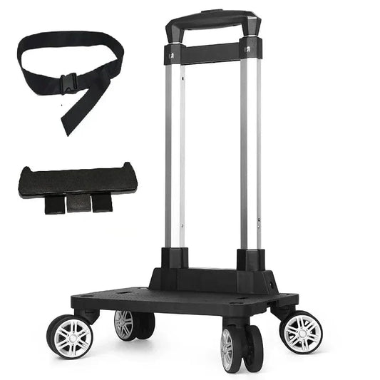 Norvo | Bærbar 4/5-hjuls trolley-stativ laget av aluminiumlegering sammenleggbart trekkstang-bæringsanordning for skole-sekk dyrebæringsveske bæreevne 15 kg