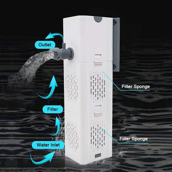 Akvariefilterpumpe Fisketank Nedsenkbar Stille Luft Oksygenerer Intern Vannpumpe Akvarie Luftpumpe Bølge Maker 220v | Skanto