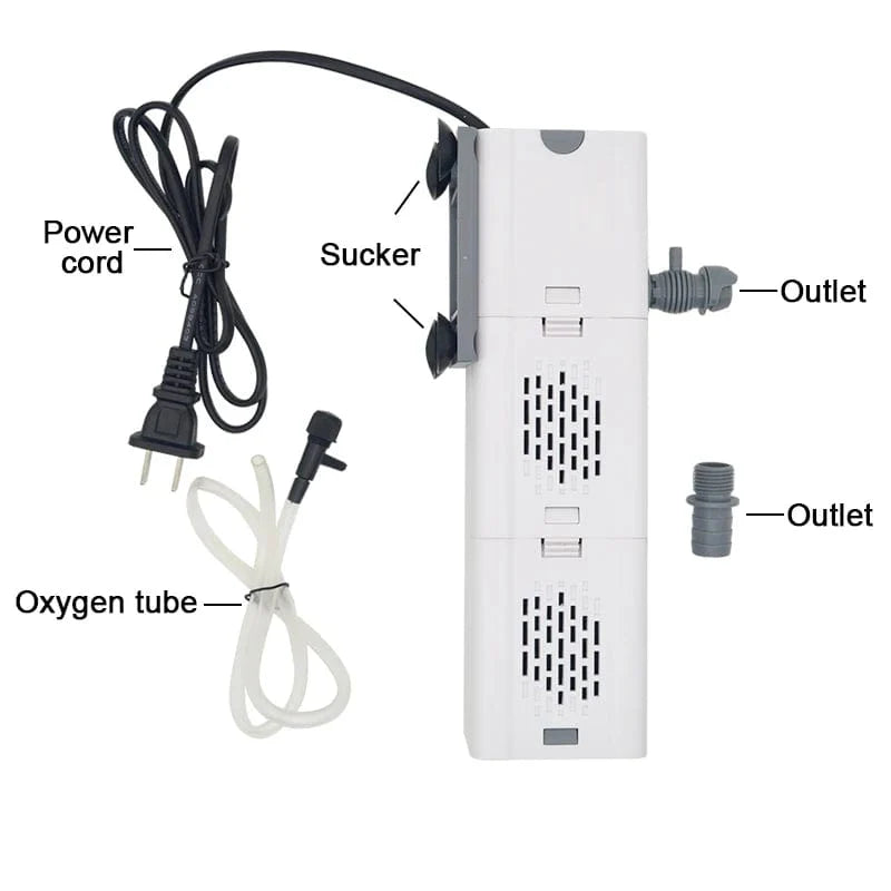 Akvariefilterpumpe Fisketank Nedsenkbar Stille Luft Oksygenerer Intern Vannpumpe Akvarie Luftpumpe Bølge Maker 220v | Skanto