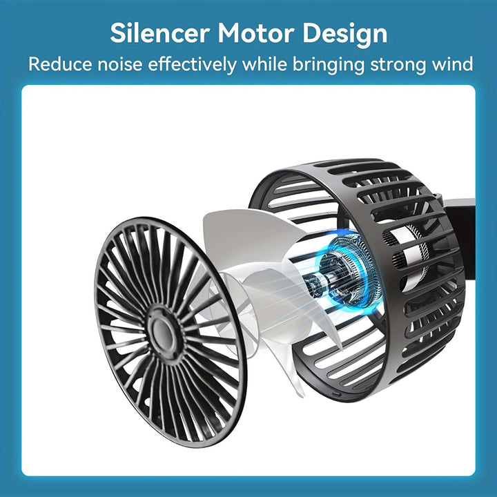 1stk Bilvifte, Bil Liten Luftkondisjoner, Dobbelthodet Bakvifte, Sterk Vind, 360 Graders Rotasjon, Stor Luftvolum, Subwoofer Drift, Base Fikseringsklips Monteringsmetode, Passer For Bil Hjem | Skanto