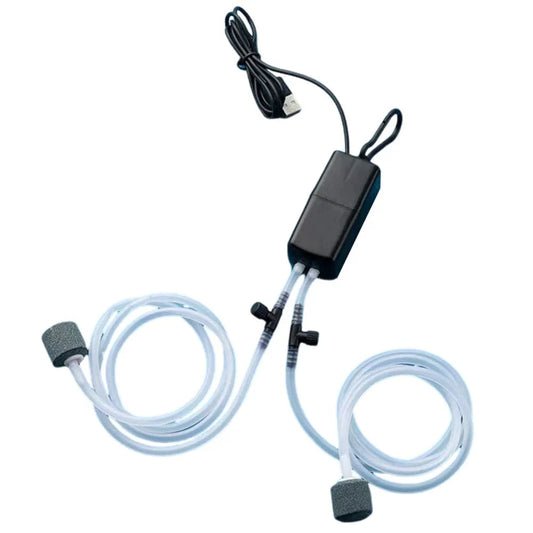 Norvo | USB-Akvariefilter Oksygumpumpe med Luftstein Stille Høyeffektiv Mini-Akvariefilter Fiskebeholdnings Tilbehør