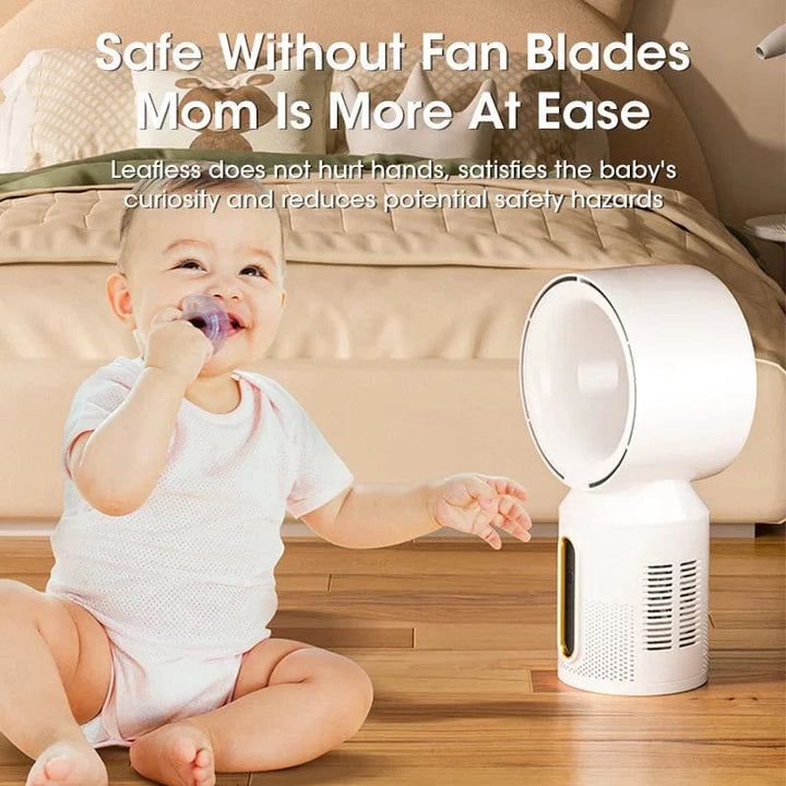 Desktop Bladeless Electric Fan Bordvifte 5-hastighets tårnvifte for baby kjøler luftkondisjonering USB oppladbar kjølevifte | Skanto