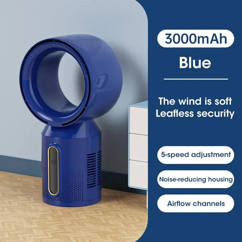 Desktop Bladeless Electric Fan Bordvifte 5-hastighets tårnvifte for baby kjøler luftkondisjonering USB oppladbar kjølevifte | Skanto