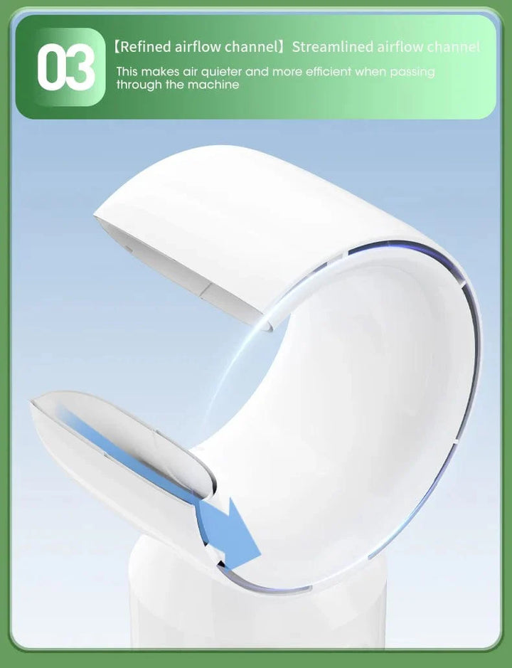 Desktop Bladeless Electric Fan Bordvifte 5-hastighets tårnvifte for baby kjøler luftkondisjonering USB oppladbar kjølevifte | Skanto