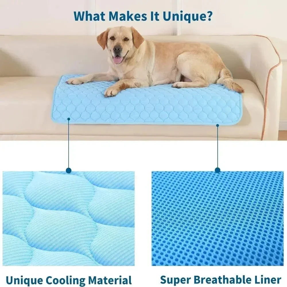 Hund Kjølepute Is Silke Stof Selv Kjølende Gel Pustende Vaskbar Sommer Kjæledyrmatte for Hunder Katter Sofa Kennel Seng Komfortabel La | Skanto