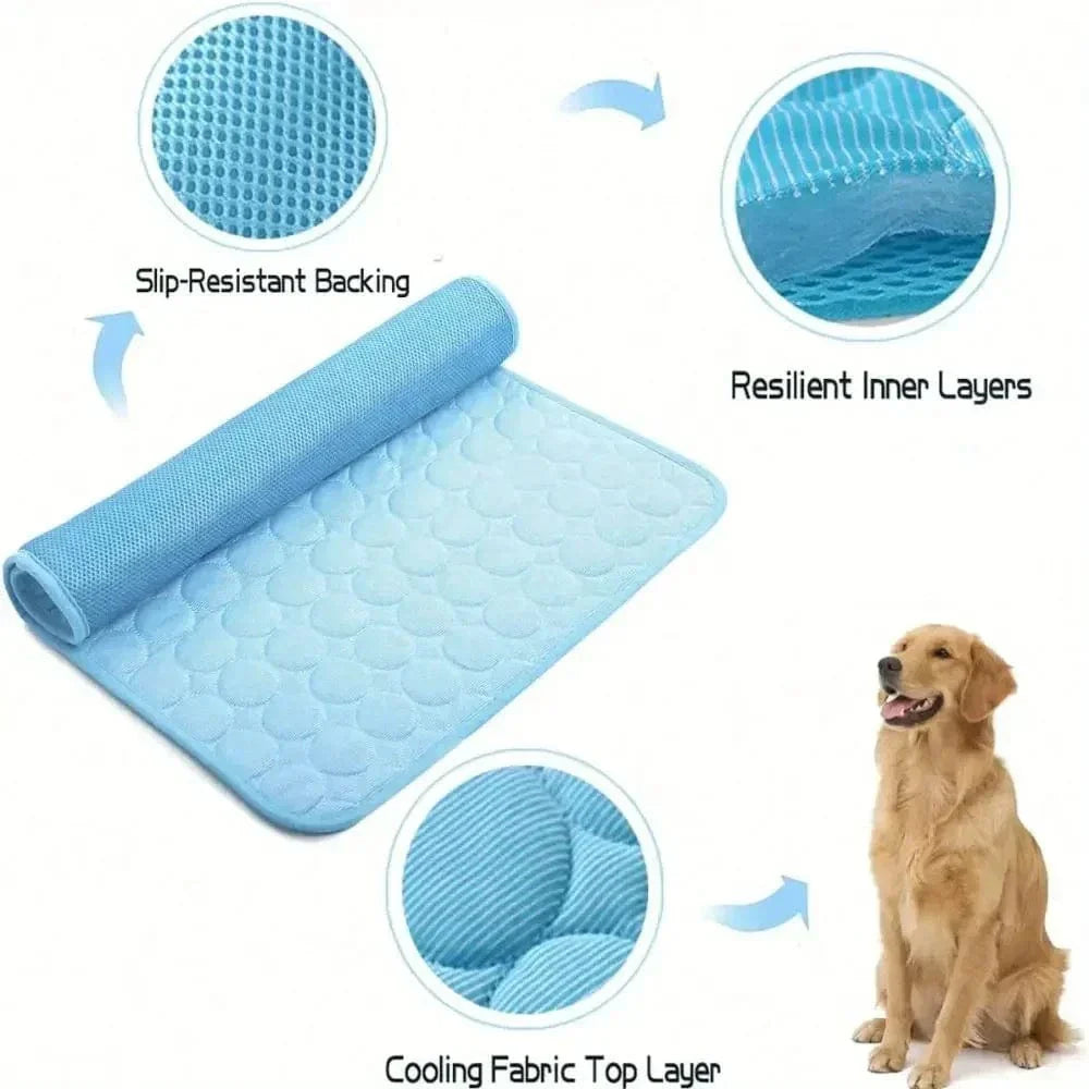 Hund Kjølepute Is Silke Stof Selv Kjølende Gel Pustende Vaskbar Sommer Kjæledyrmatte for Hunder Katter Sofa Kennel Seng Komfortabel La | Skanto