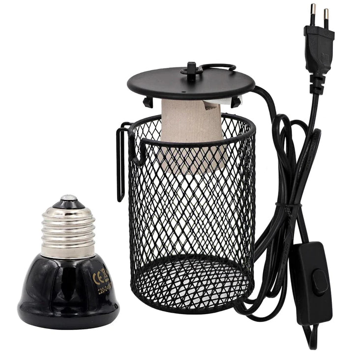 E27 Pet Heating Lamp for Turtle Snake Lizard Infrared Ceramic Emitter Heat Light 50W/75W/100W Reptile Lamp Reptile Light EU Plug | Skanto