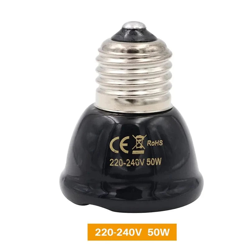 E27 Pet Heating Lamp for Turtle Snake Lizard Infrared Ceramic Emitter Heat Light 50W/75W/100W Reptile Lamp Reptile Light EU Plug | Skanto