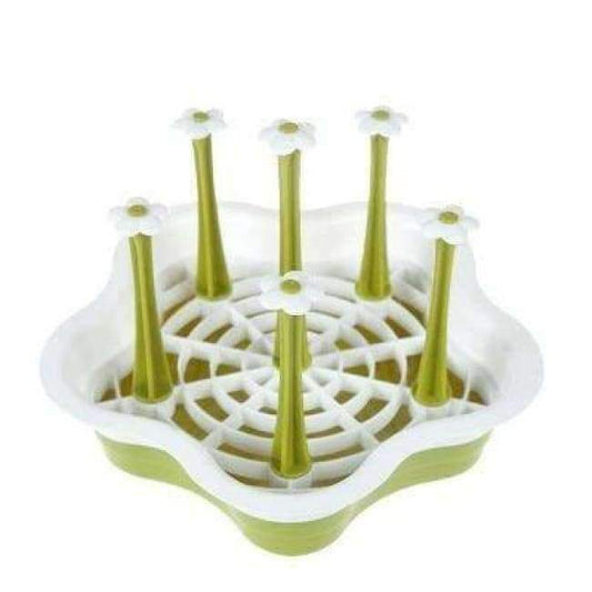Norvo | Sammenleggbar tørkerack for 6 kopper sammenleggbar koppholder kjøkkenoppbevaringsorganisator glass vannavløp tørk oppvaskstativ holder