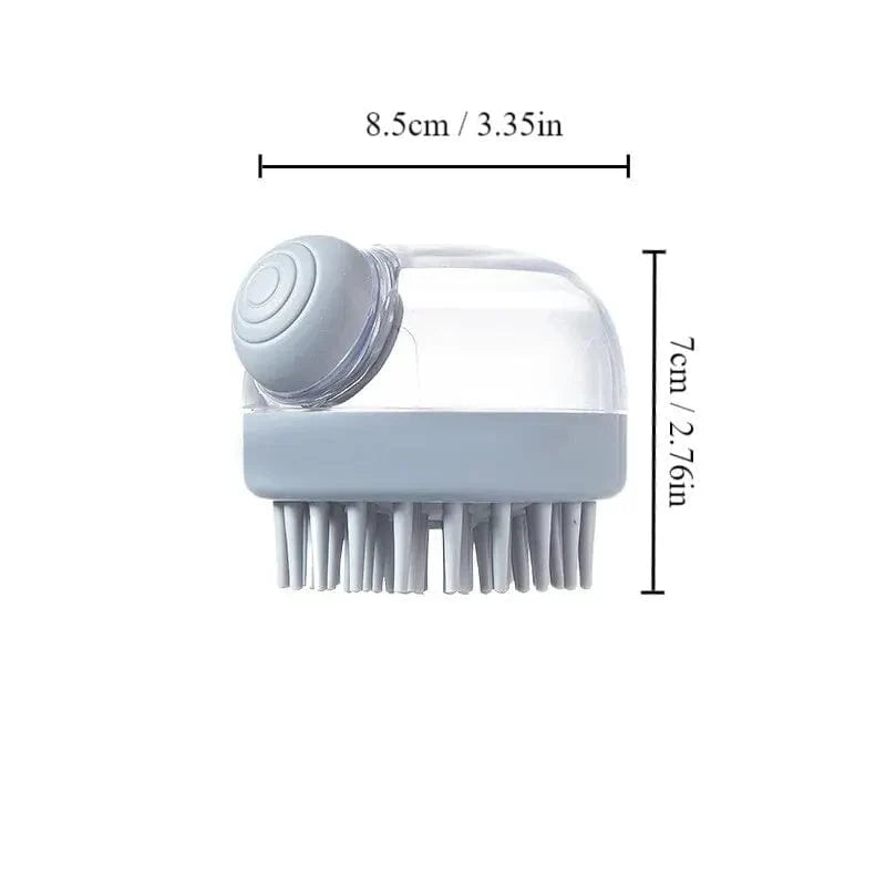 1stk Pet Bath Brush Myk Silikon Med Sjampo Dispenser Skånsom Massasje For Pelspleie Og Rensing Av Pels Og Hår | Skanto