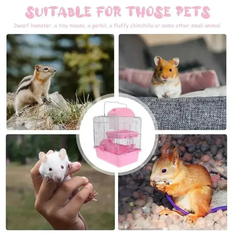 Hamsterbur Glamping Tilbehør Mus Leketøy Villa Lite Hus Skjul Hytte Plast Kattereise Ratt | Skanto