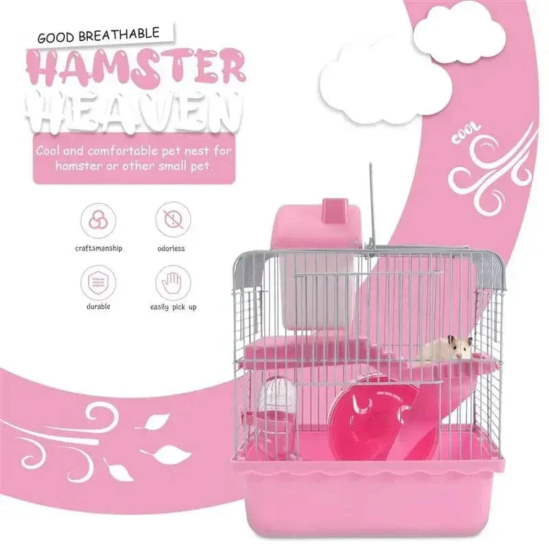 Hamsterbur Glamping Tilbehør Mus Leketøy Villa Lite Hus Skjul Hytte Plast Kattereise Ratt | Skanto