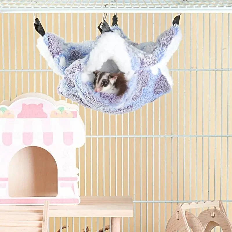 Hamster Hengekøye Lite Kjæledyr Hengebed Dobbelt Varm Tykk Honeybug Flyvende Ekorre Marsvin Hengekøye Kjæledyr Bur Tilbehør | Skanto