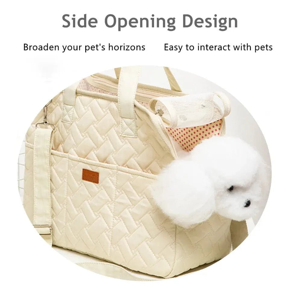 Hanpanda Fire Seasons Stor Plass Pustende Sideåpning Transportør For Hunder Bærbar Katt Lærveske Skulderbag Kjæledyr Reiseutstyr | Skanto