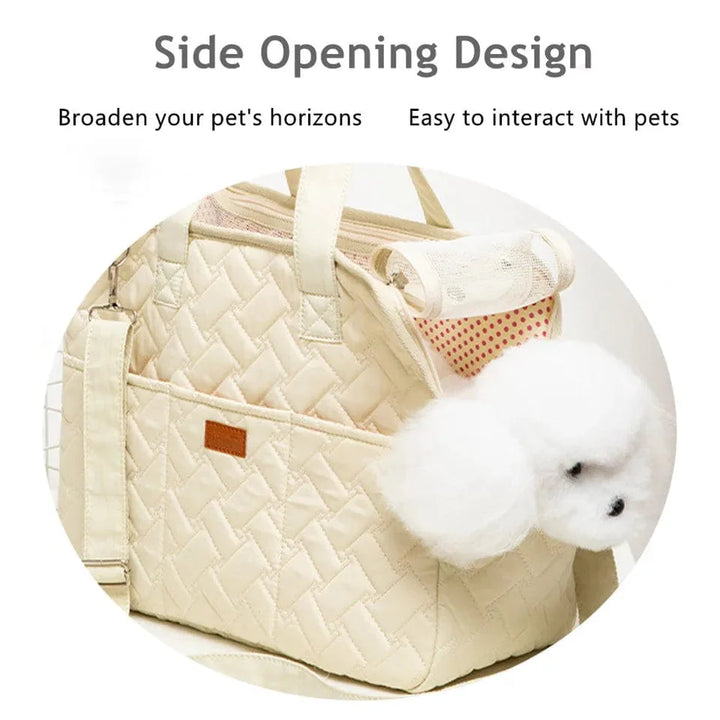 Hanpanda Fire Seasons Stor Plass Pustende Sideåpning Transportør For Hunder Bærbar Katt Lærveske Skulderbag Kjæledyr Reiseutstyr | Skanto
