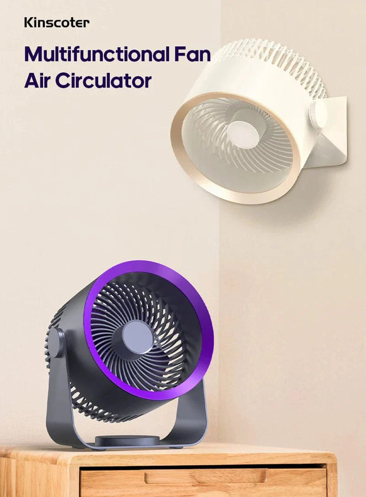 KINSCOTER Multifunksjonell Elektrisk Vifte Sirkulator Trådløs Bærbar Hjem Stille Ventilator Skrivebord Vegg Takvifte Luftkjøler | Skanto