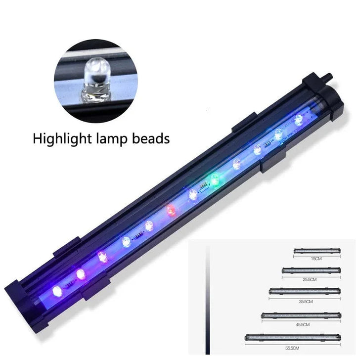 LED Luftboblem lampe akvarium undervanns nedsenkbar fiske tank lampe fargeendring lager oksygen til fiske tank | Skanto