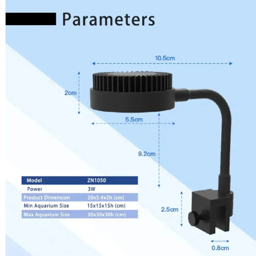 Zetlight LED lampe M1 LED Full Spectrum Nano Liten Akvarium Fiskebeholdning Sjøvann Saltvann Marine Koralrev LED og plante Lys | Skanto