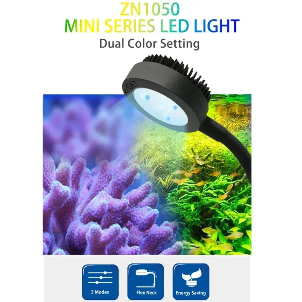 Zetlight LED lampe M1 LED Full Spectrum Nano Liten Akvarium Fiskebeholdning Sjøvann Saltvann Marine Koralrev LED og plante Lys | Skanto