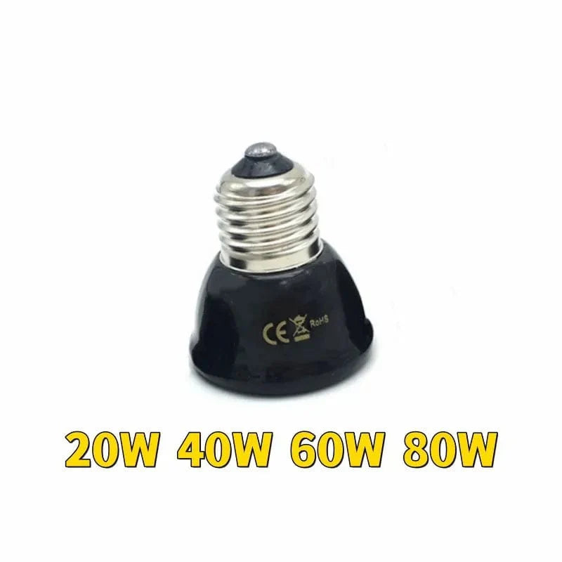 Mini Infrarød Keramisk Varme Lampe, Varmeutskiller Lyspære, Kjæledyr Reptil, Skilpadde Terrapin, Små Kjæledyr, 20W, 40W, 60W, 80W | Skanto