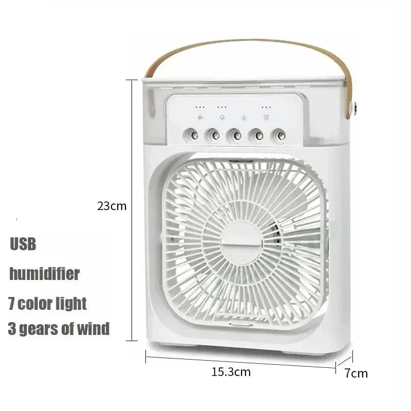 Ny 3 I 1 Viftekjøler Husholdning Mini Vifte Klimaanlegg LED Nattlys Bærbar Luftfukter Luftjusteringsvifte Kontor Hjem Vifte | Skanto