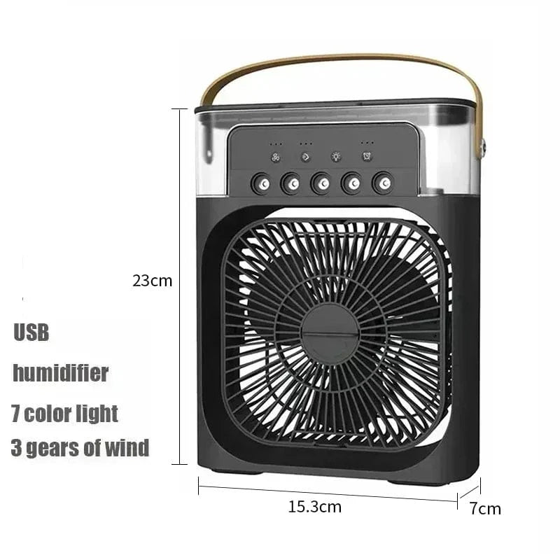 Ny 3 I 1 Viftekjøler Husholdning Mini Vifte Klimaanlegg LED Nattlys Bærbar Luftfukter Luftjusteringsvifte Kontor Hjem Vifte | Skanto