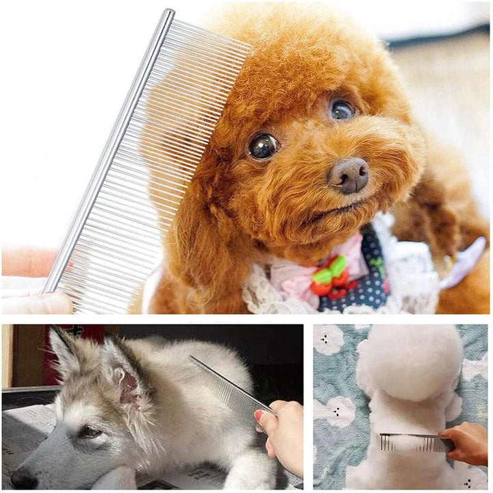 Pet Dematting Comb Rustfritt Stål Pet Grooming Kam for Hunder og Katter Fjerner Skånsomt Løs Underull Flått Kam Pretty&Better | Skanto