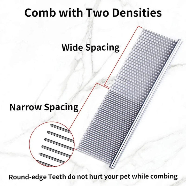 Pet Dematting Comb Rustfritt Stål Pet Grooming Kam for Hunder og Katter Fjerner Skånsomt Løs Underull Flått Kam Pretty&Better | Skanto