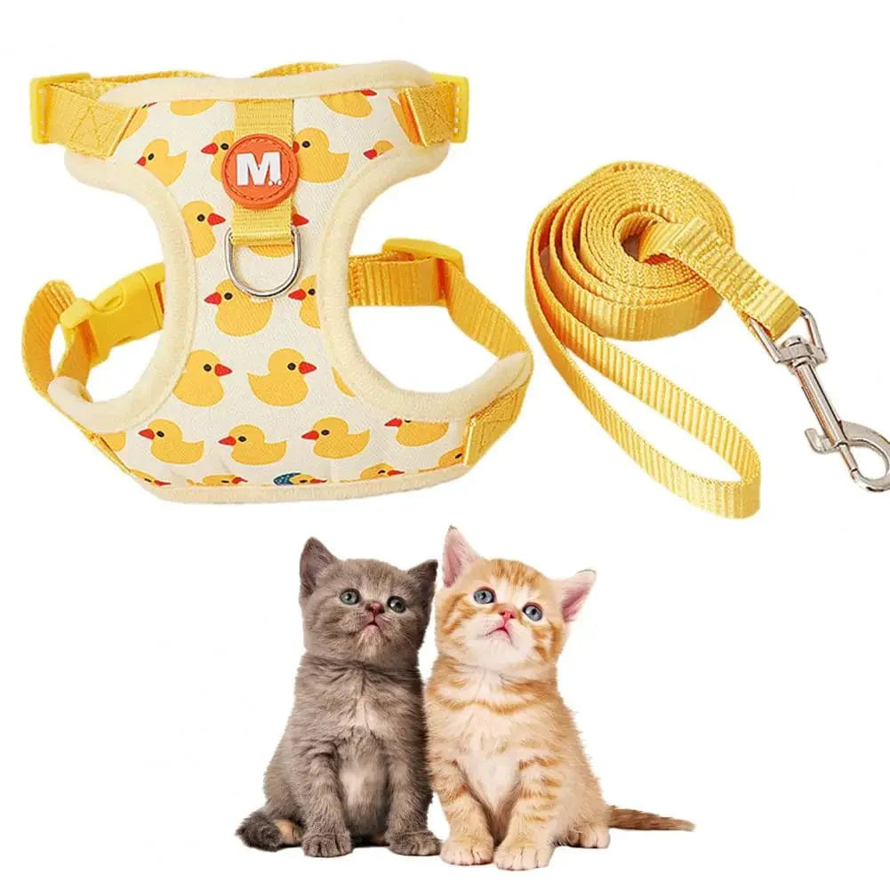 Pet Vest Vest Med Koble Tegneserie Gul And Gå-i Justerbar Spenne Liten Hund Valp Katt Seler Kjæledyr Utstyr | Skanto