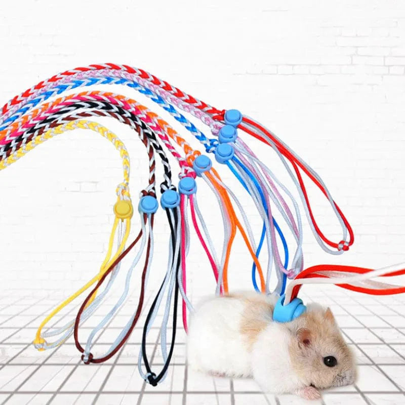 1.4m 2.0m Justerbar kjæledyr hamster båndsele tau gerbil bomull tau sele fører halsbånd for rotte mus hamster kjæledyr bur bånd | Skanto