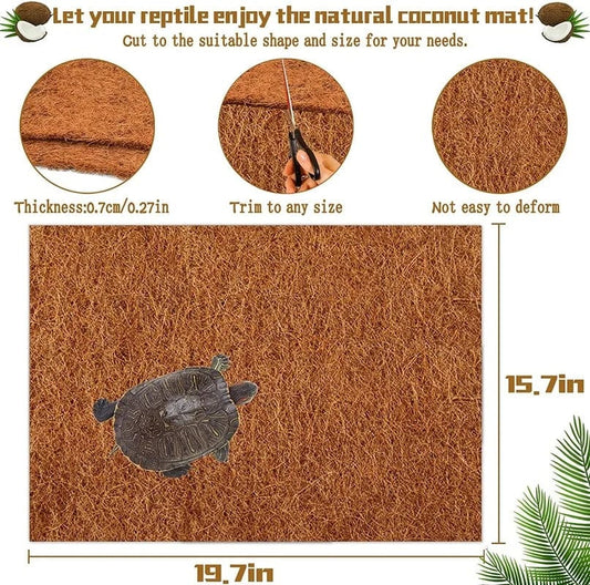 Norvo | Reptilteppe naturlig kokosfiber Coirmatte kjæledyr terrarium substrat liner gulvbelegg tilbehør for firfisle slange kanin skilpadde