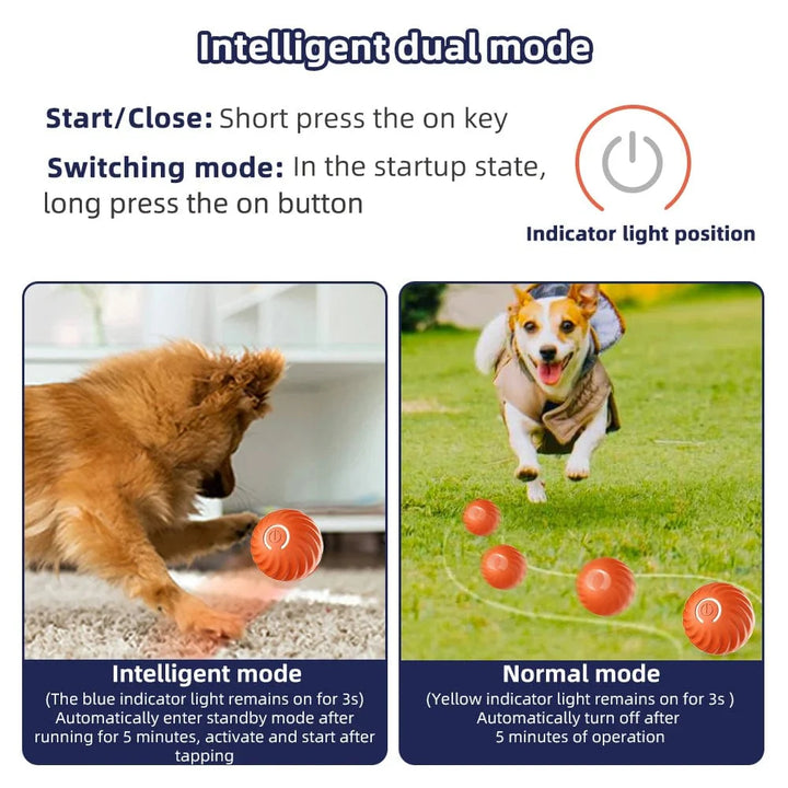 Smart hundelekeball Elektronisk interaktiv kjæledyrlekeball USB automatisk bevegelig sprettende for valp bursdagsgave katt produkt | Skanto