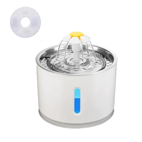 Automatisk Kattvannfontene med LED-belysning 5 Pakke Filter 2.4L USB Hunder Katter Stille Drikker Fôrskål Drikkedispenser | Skanto