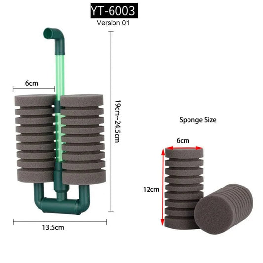 Norvo | Nytt bio-skumfilter for akvarium fisketank reker dam luftpumpe biokjemisk filtrering lydløs skumgummi akvarium tilbehør