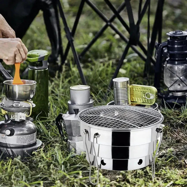 Bærbar utendørs BBQ-grill i rustfritt stål ildsted kullgrillbrenner | Skanto