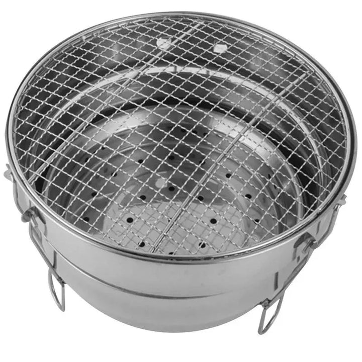 Bærbar Utendørs BBQ Grill Rustfritt Stål Bålplass Kullgrill Brenner | Skanto