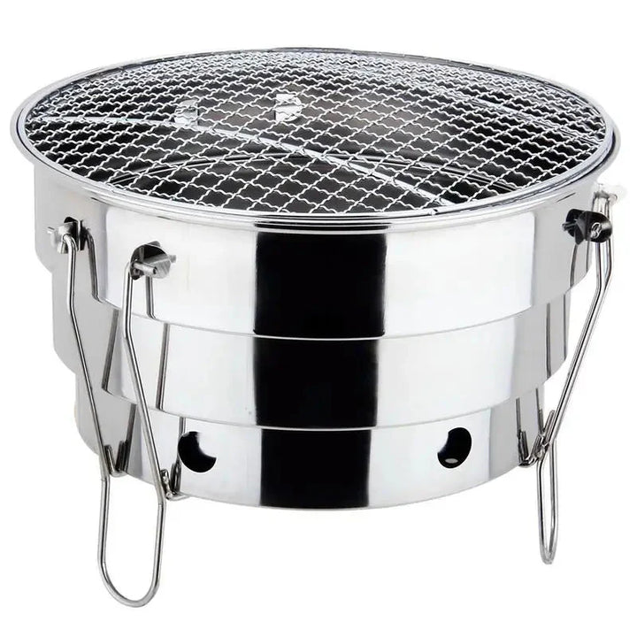 Bærbar Utendørs BBQ Grill Rustfritt Stål Bålplass Kullgrill Brenner | Skanto