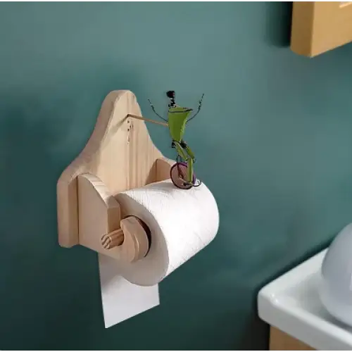 Skanto | Toalettpapirholder Original Frosk på Sykkelen