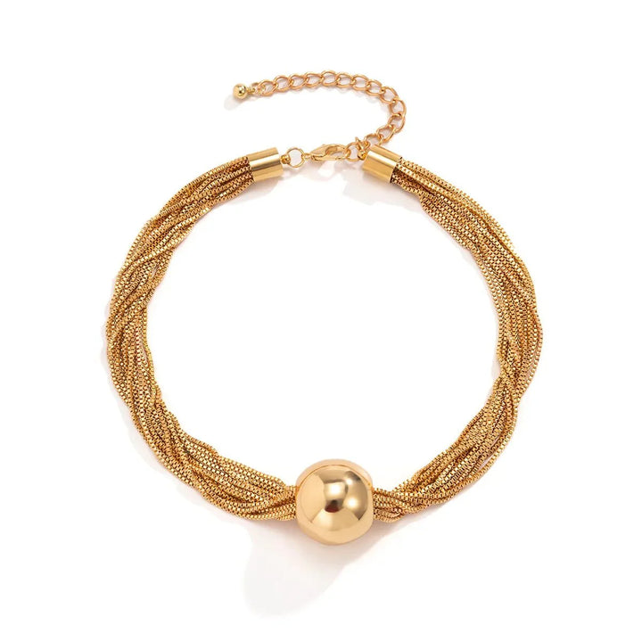 Skanto | Posh Multi Laget Kjede Ball Necklace og Armbånd
