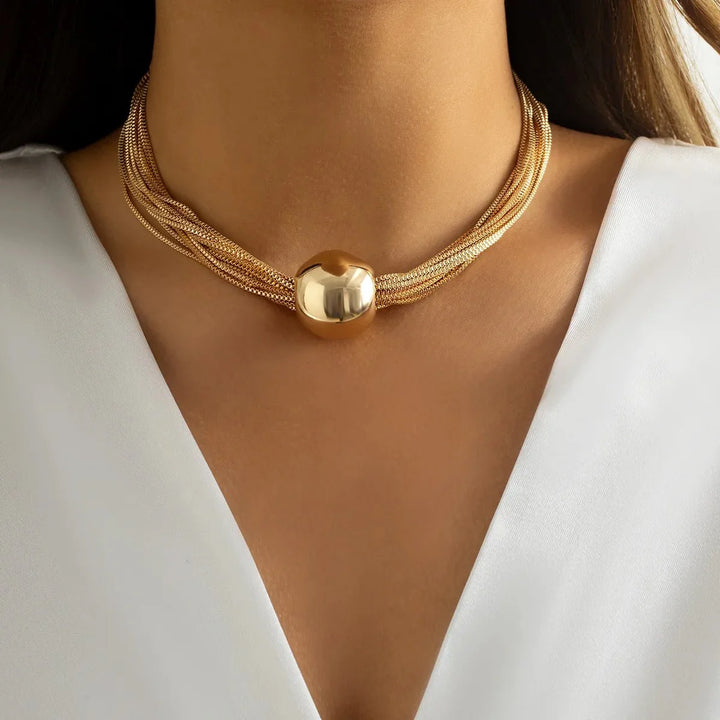 Skanto | Posh Multi Laget Kjede Ball Necklace og Armbånd