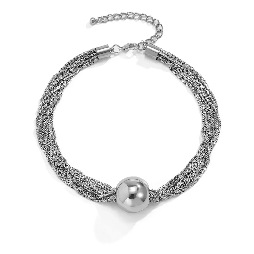 Skanto | Posh Multi Laget Kjede Ball Necklace og Armbånd