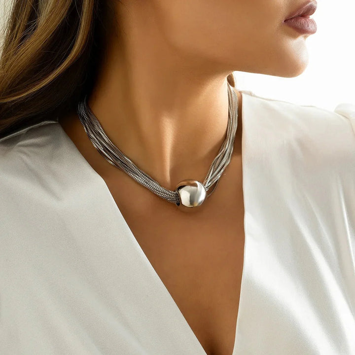 Skanto | Posh Multi Laget Kjede Ball Necklace og Armbånd