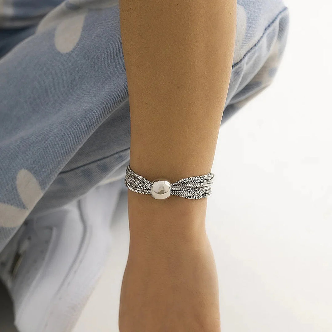 Skanto | Posh Multi Laget Kjede Ball Necklace og Armbånd