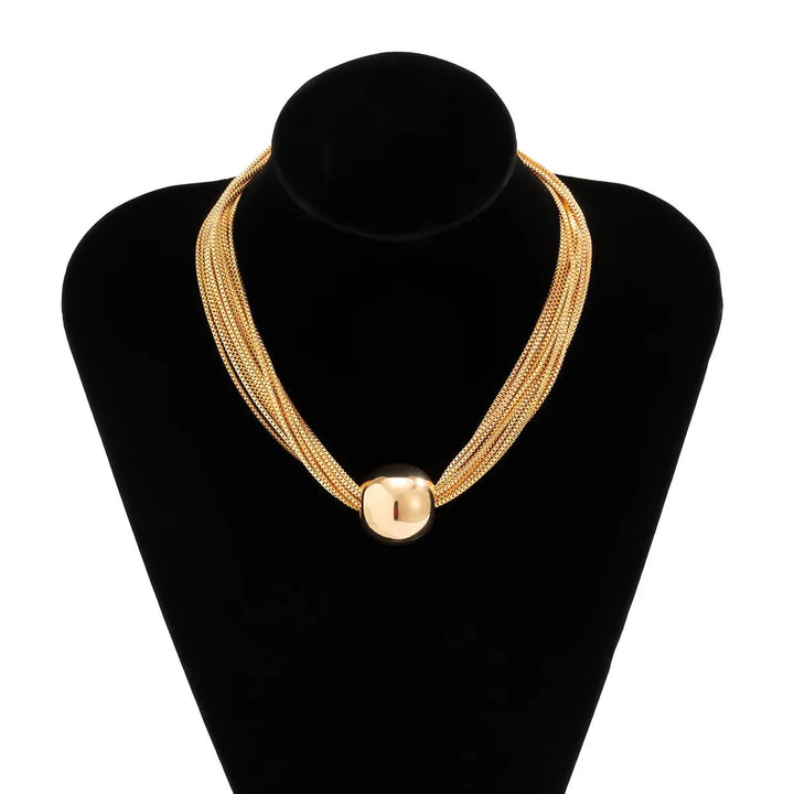 Skanto | Posh Multi Laget Kjede Ball Necklace og Armbånd
