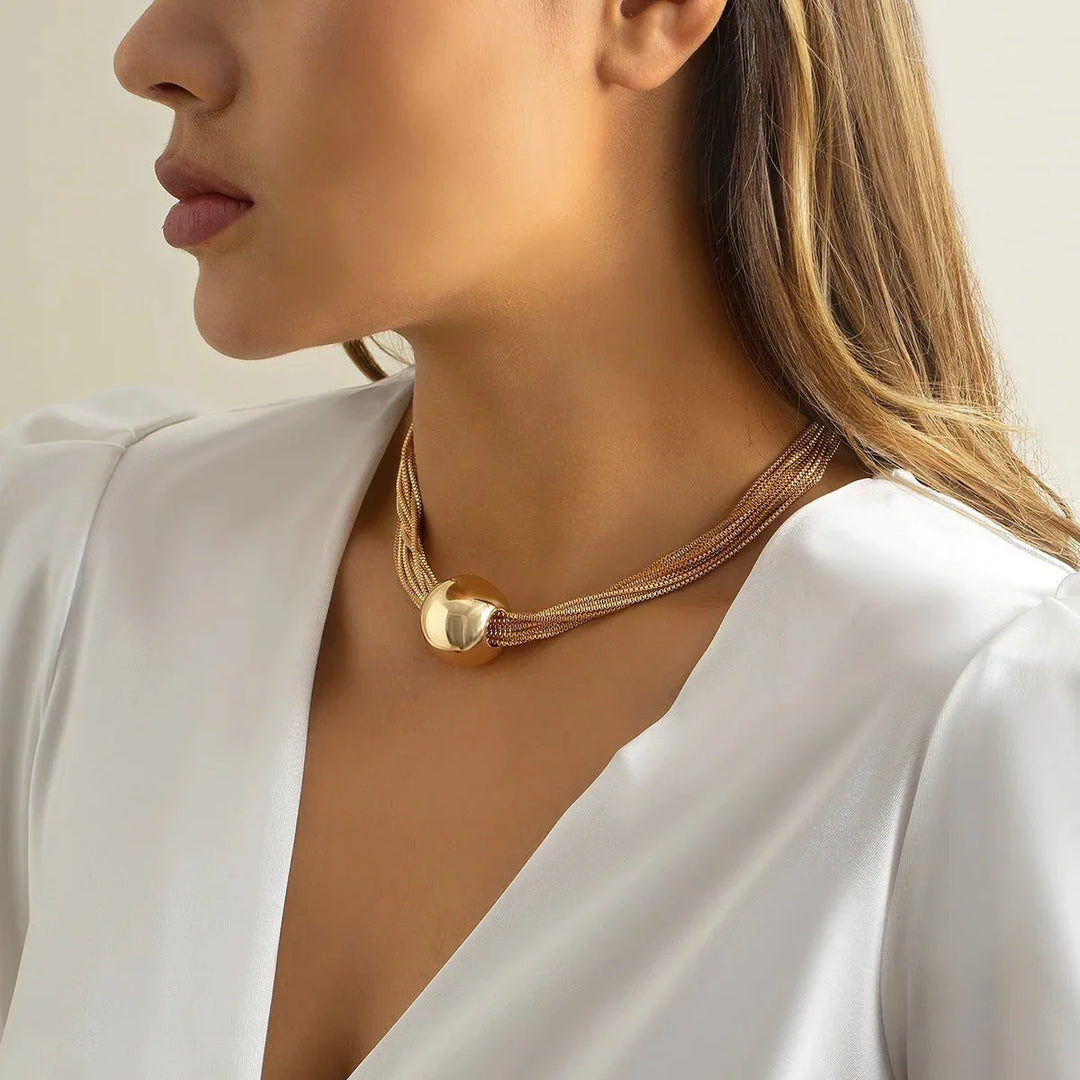Skanto | Posh Multi Laget Kjede Ball Necklace og Armbånd
