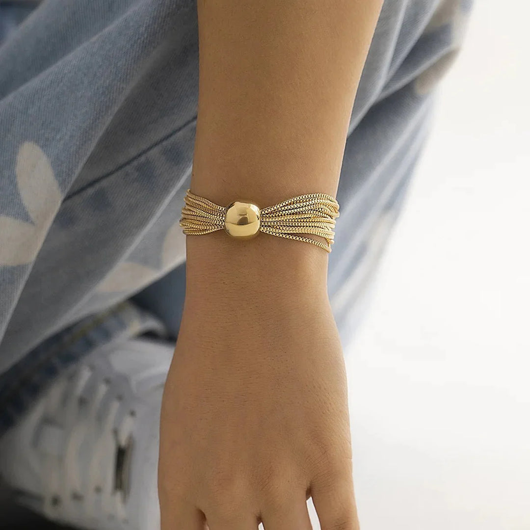 Skanto | Posh Multi Laget Kjede Ball Necklace og Armbånd