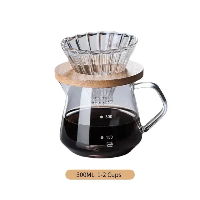 Pour Over Kaffe Brygger Sett Glass Kanne Kaffe med Glass Kaffe Filter | Skanto