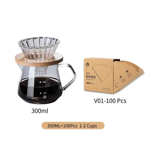 Pour Over Coffee Maker Set Glass Carafe Coffee with Glass Coffee Filter | Skanto