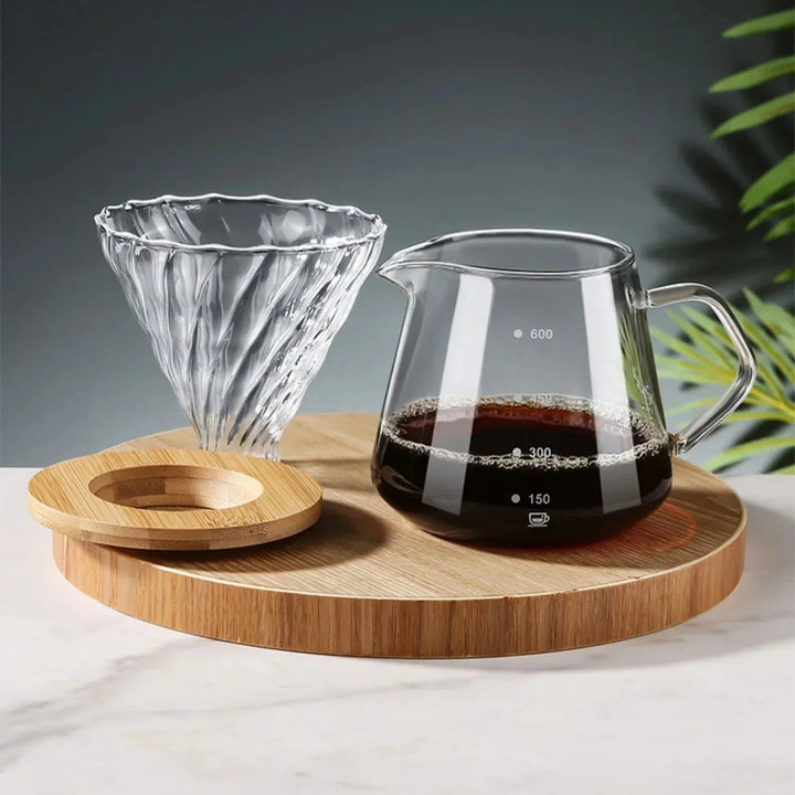 Pour Over Kaffe Brygger Sett Glass Kanne Kaffe med Glass Kaffe Filter | Skanto