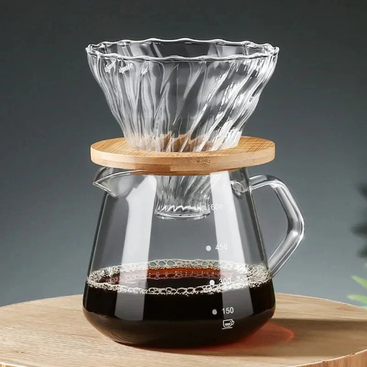 Pour Over Kaffe Brygger Sett Glass Kanne Kaffe med Glass Kaffe Filter | Skanto